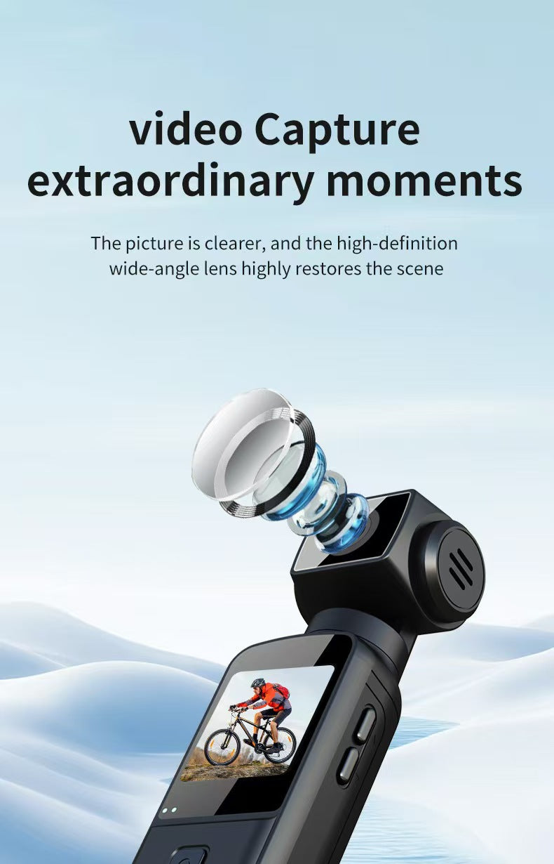 4K Ultra HD Anti-Shake Pocket Camera, Outdoor Waterproof Cycling DV with 270° Rotatable Screen for Vlogging & Action.