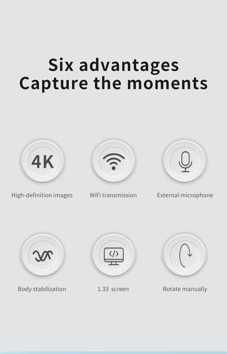 4K Ultra HD Anti-Shake Pocket Camera, Outdoor Waterproof Cycling DV with 270° Rotatable Screen for Vlogging & Action.