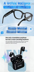 AI Smart Translation Bluetooth Earbuds & AI Translation Smart Glasses with 13MP Photochromic