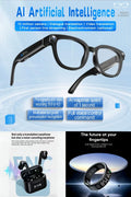 Future-Ready AI Gear: AI Translation Smart Glasses 13MP Photochromic, AI Smart Translation Bluetooth Earbuds & R11 Smart Ring