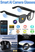 Future-Ready AI Gear: LED Digital Display Dual-Mic ENC TWS Bluetooth Earbuds, 800W AI Smart Translation Glasses  & R11 Smart Ring