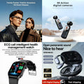4-in-1 Smart Lifestyle Bundle | G3 Smart Glasses + 4K Action Camera + ECG Call Health Watch + Open-Ear Panoramic Sound Earbuds