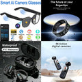 4-in-1 Smart AI Tech & Outdoor Bundle: Smart AI Camera Glasses + 4K Action Camera + IPX7 Waterproof Earbuds + Smart Ring (Future at Your Fingertips)
