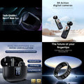 4-in-1 Smart Future Tech & Audio Bundle: Tech-Enabled Smart Glasses + 4K Action Camera + ENC Noise Canceling Earbuds + Smart Ring (Future at Your Fingertips)
